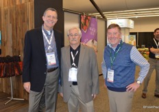 Walking the show are Tim Cavanaugh, Dennis Jackson and Robbin Erickson with First Fruits Marketing of Washington.